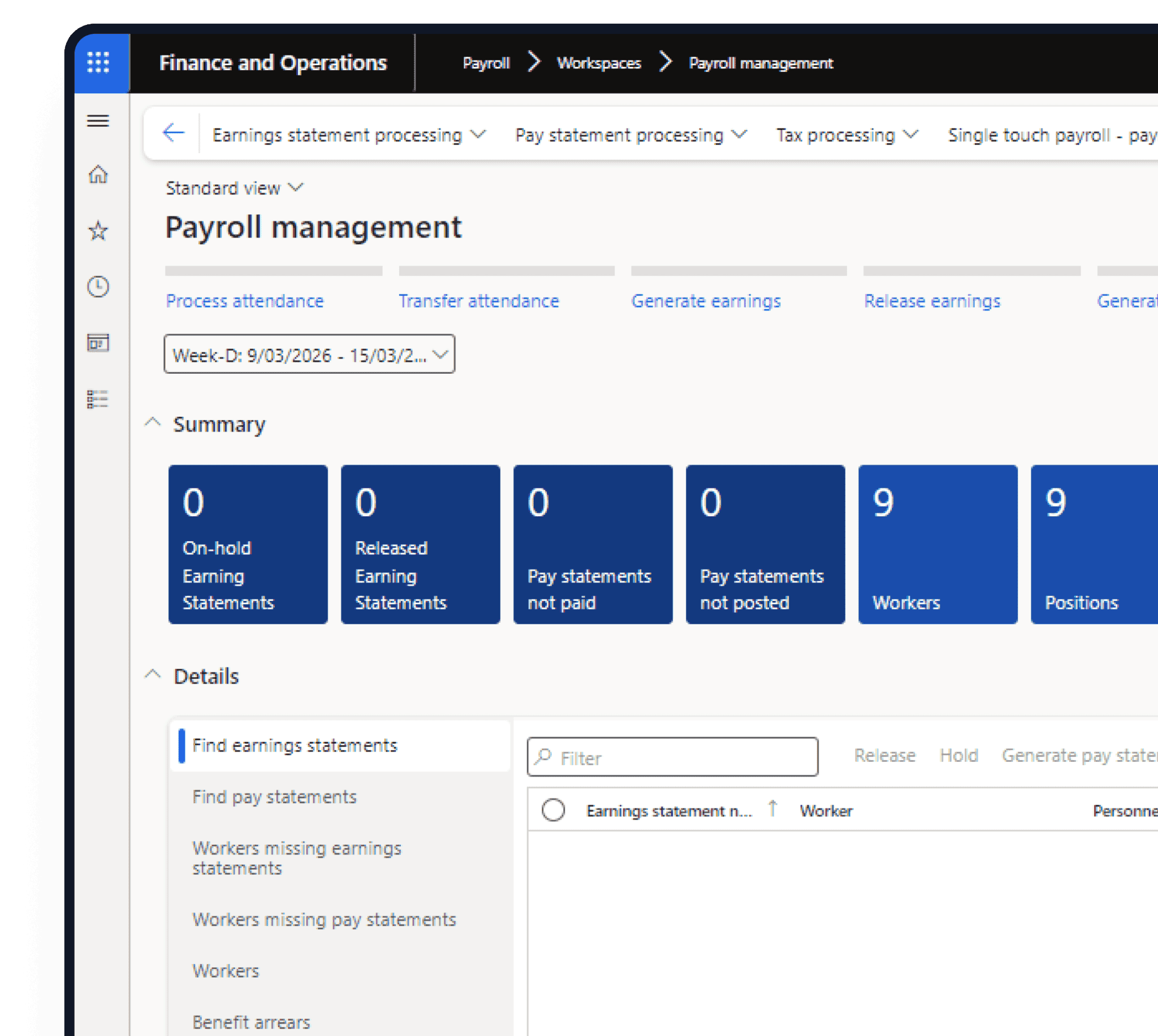 Dynamics 365 Payroll Add-On dashboard hero
