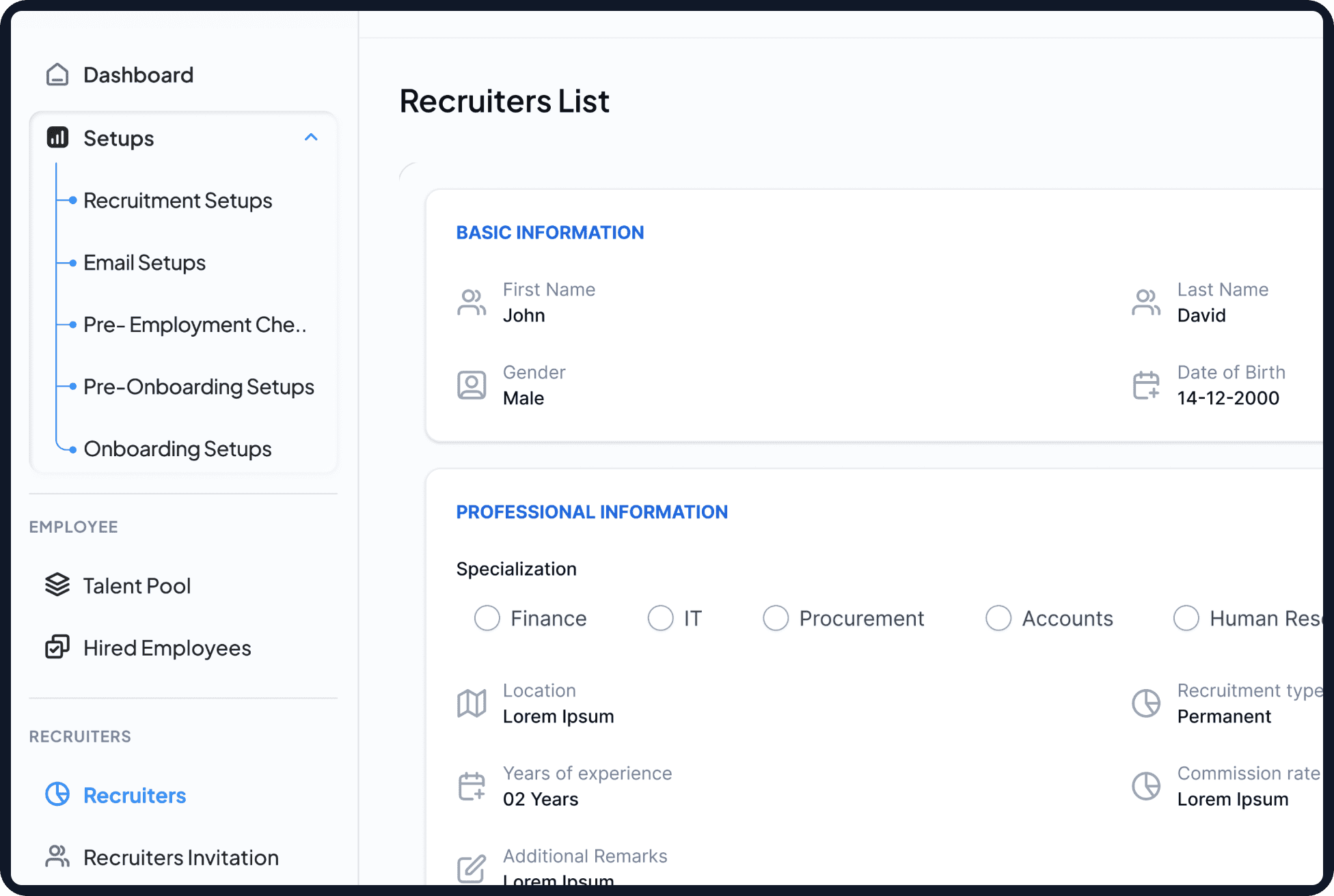 Dynamics 365 Recruitment overview dashboard