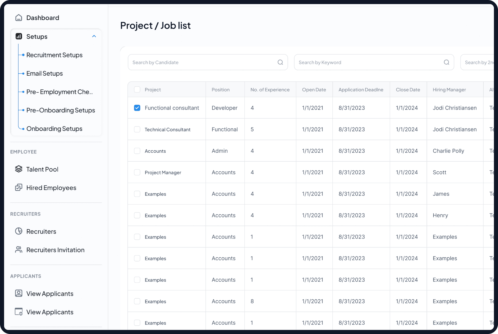 Dynamics 365 Recruitment automation dashboard