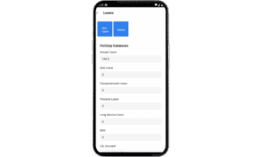 The HR and Payroll Mobile Application reporting dashboard