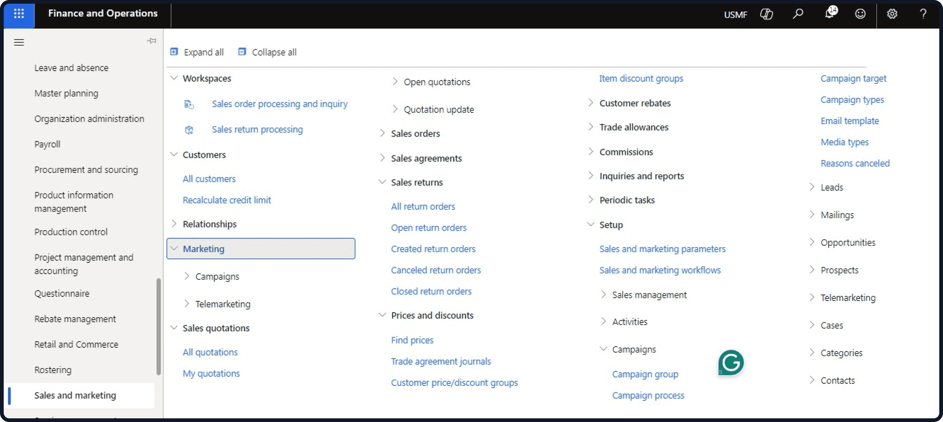 Dynamics 365 Marketing dashboard